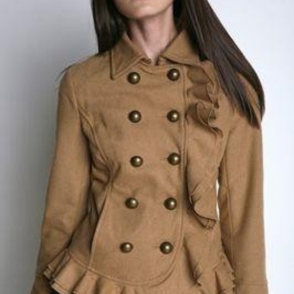 Urban Outfitters Jackets & Blazers - SOLD!UO Kimchi Blue Camel Wool Blend Ruffled coat